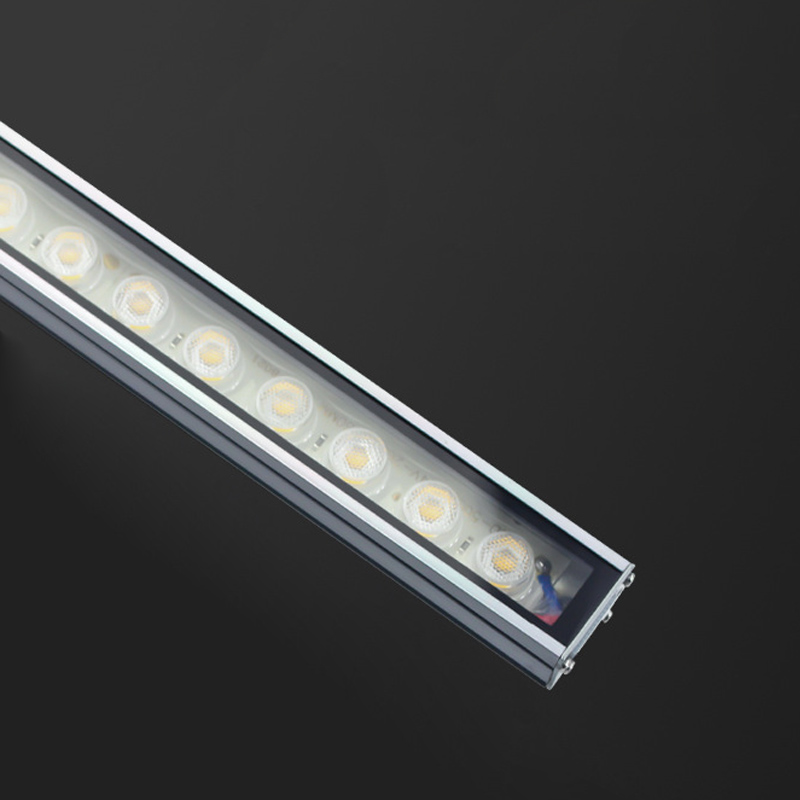 DC24V 8/12W 40X20mm Low Power White/Yellow Light Full Color UCS1903 RGB/DMX512 Addressable Outdoor Waterproof IP67 Aluminum Lens LED Linear Light LED Wall Washer Lighting